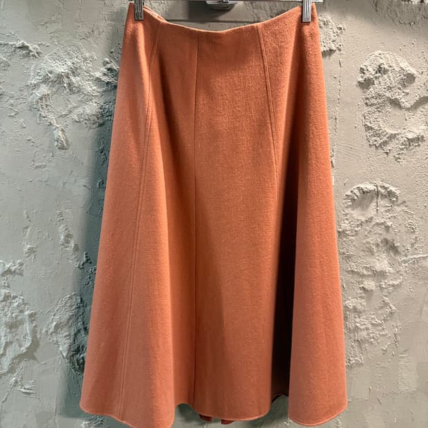 띠어리 럭스 theory 울 플레어 미디 스커트 오렌지 040