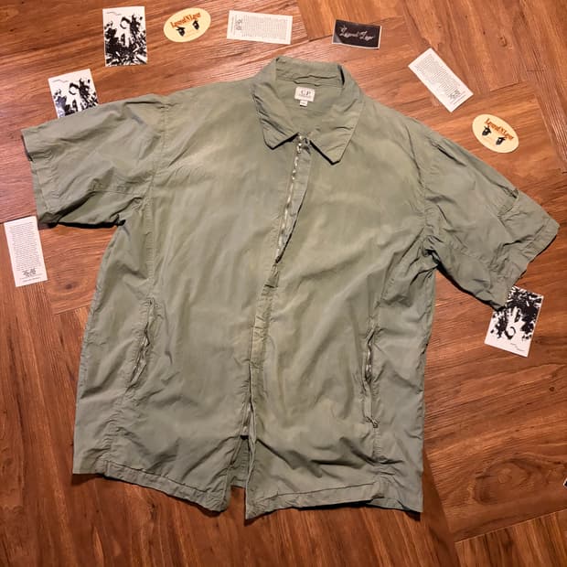 90S CP COMPANY RIRI 세이지 집업 하프 셔츠