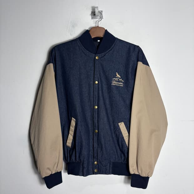 데님 바시티 점퍼