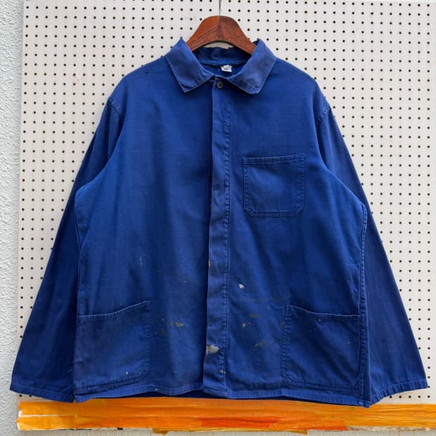 1980s DISTRESSED PAINT WASHED 프렌치워크자켓