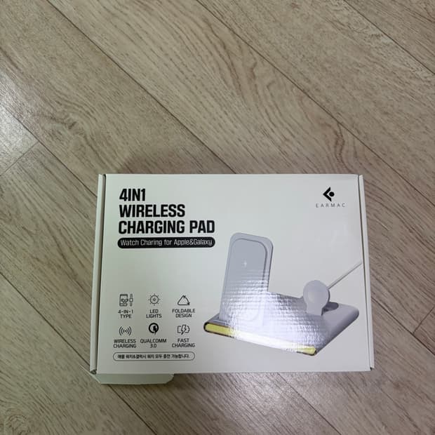 이어맥 4in1 무드등 무선충전패드 15W 고속 충전기