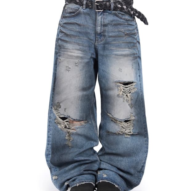 릿킴 DUST FADE DESTROYED JEANS (L)