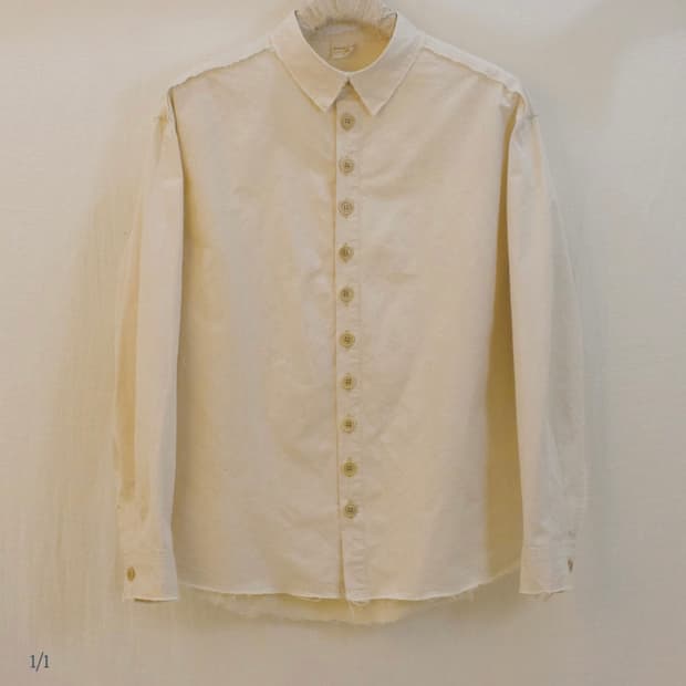 오로카와 Aurokawa Frayed Natural Dye Shirt_ 