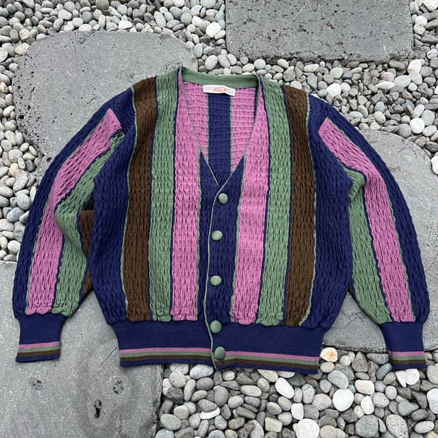 1990s MARS ITALY MADE STRIPE 스트라이프니트가디건