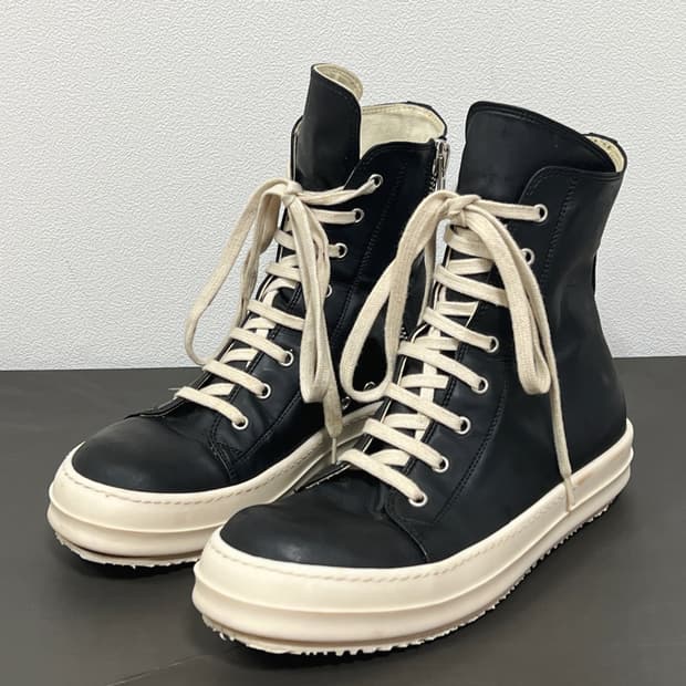 릭오웬스 16FW 다크쉐도우 베간 라몬즈 하이탑 스니커즈 블랙 밀크