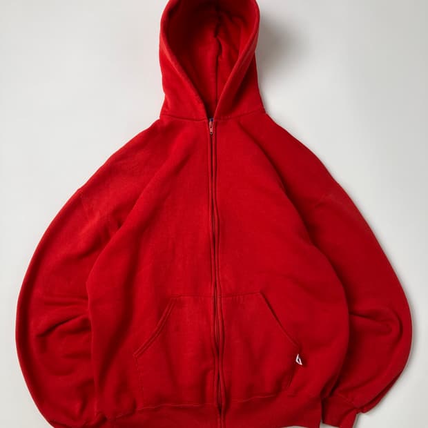 90s Russell Zip Up Hoodie (red)
