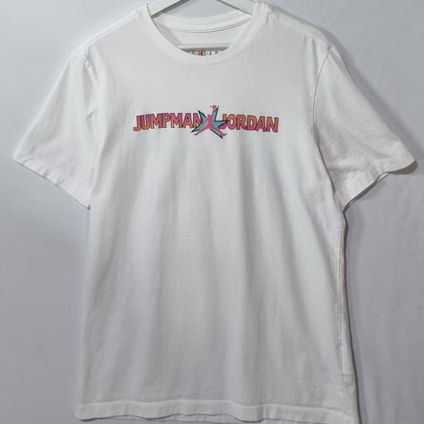 L ) 나이키 조던 화이트 반팔티