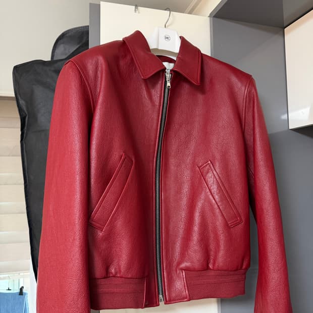 새상품) 렉토 시그니쳐 21벤 빈티지 레더자켓 레드