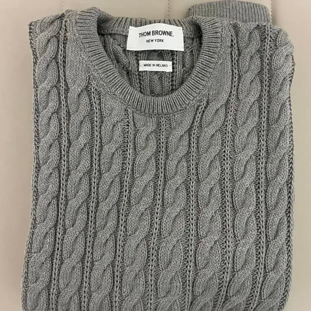 [미개봉 새상품] 톰브라운 삼선케이블 니트 그레이 3사이즈