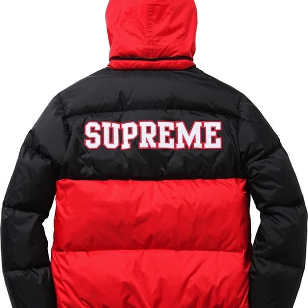 [M] 슈프림 14FW 리버시블 다운 푸퍼 자켓 블랙 레드