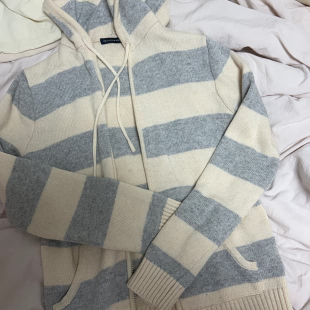 브랜디 멜빌 스트라이프 니트 후드집업