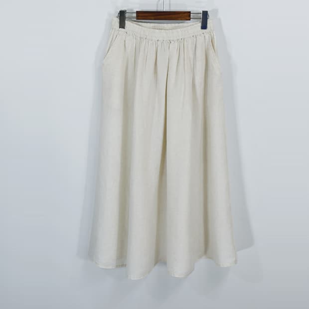 muji 린넨밴딩스커트