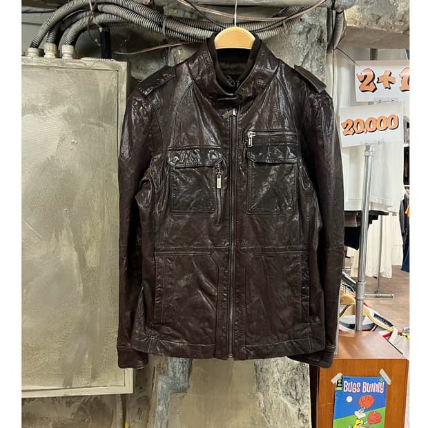 지오지아 라이더 양가죽 레더 자켓 브라운 100 #csz3953 