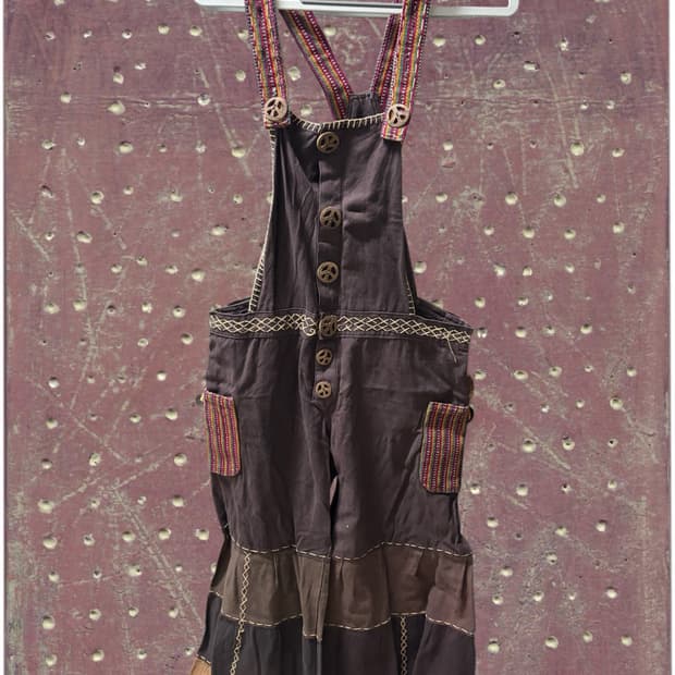 빈티지 티티카카 패치워크 점프수트