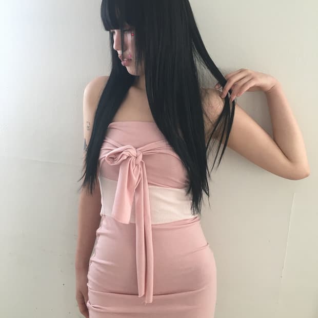 Multi-way Baby-pink Tube Top One-piece