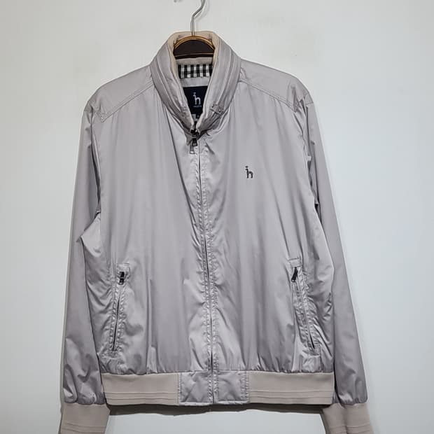 (100) 헤지스 블루종 점퍼 하이넥 로고 자켓 