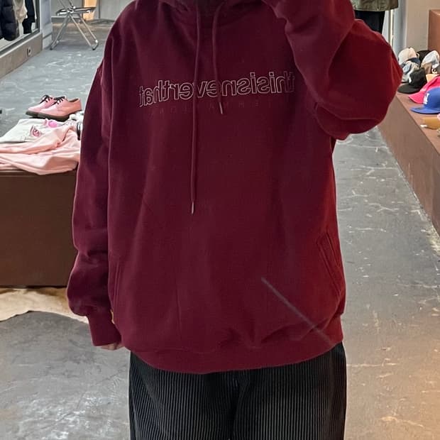디스이즈네버댓 버건디 후드티 H1815
