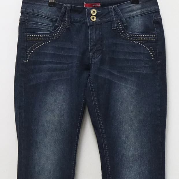 y2k 투버튼 버터플라이 나비 로우라이즈 부츠컷 팬츠