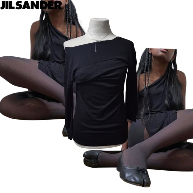 Jil Sander cashmere diagonal knit top