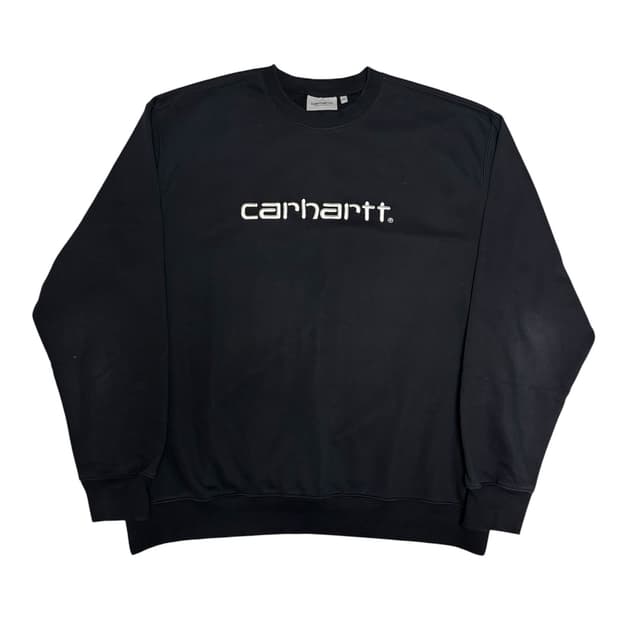 칼하트 wip 플리스 빅로고 맨투맨 블랙 2XL