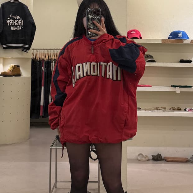 마제스틱 쿼터 지퍼 풀오버 바람막이 자켓 U1454