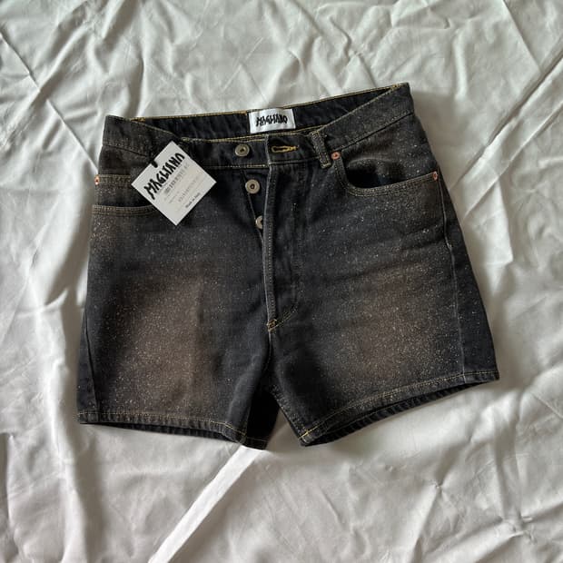 마리아노(MAGLIANO) 페인트 워싱 데님 쇼츠/반바지