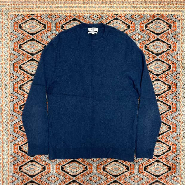 코스 블루 울혼방 모헤어 니트 남성M