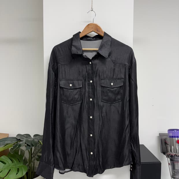 볼란테 실키 블랙 웨스턴 셔츠