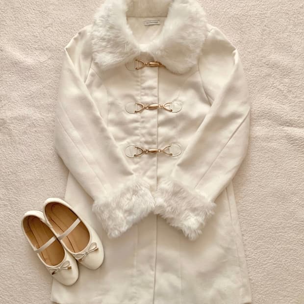 화이트 갸루 더플 코트