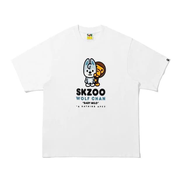 베이프 x 스트레이키즈 반팔티셔츠