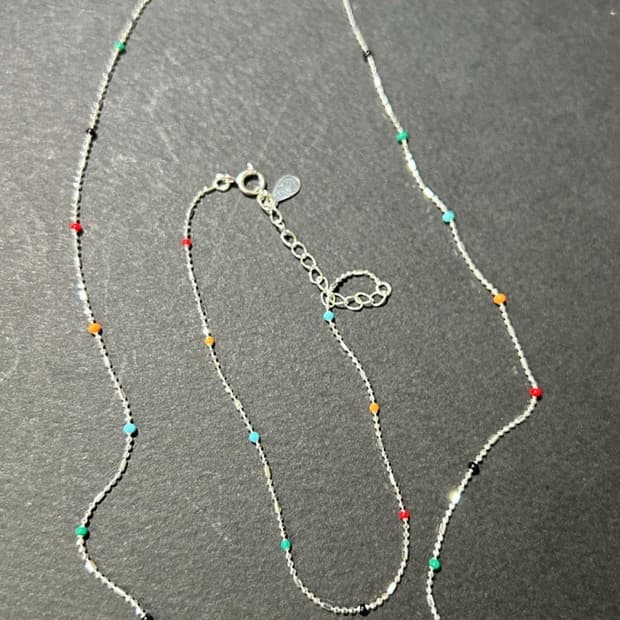925 silver  컬러볼 목걸이 팔찌 세트