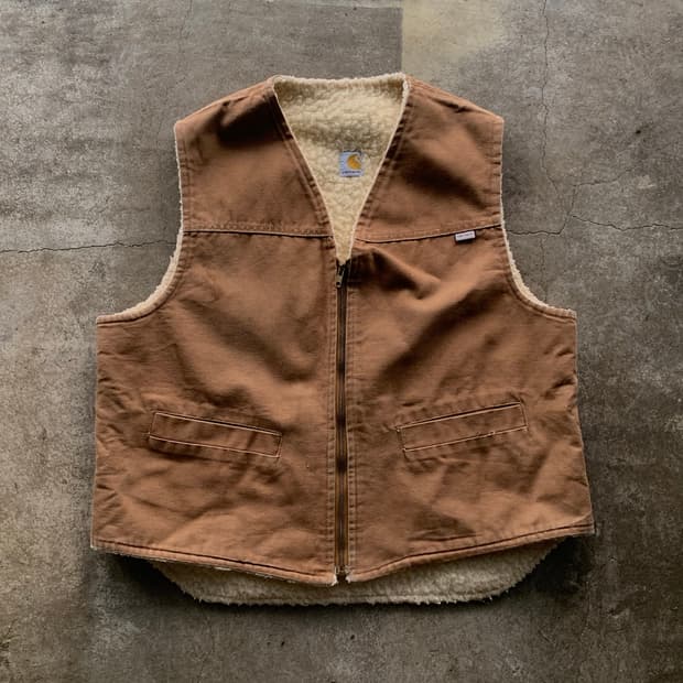 80s 칼하트 쉐르파 베스트 브라운