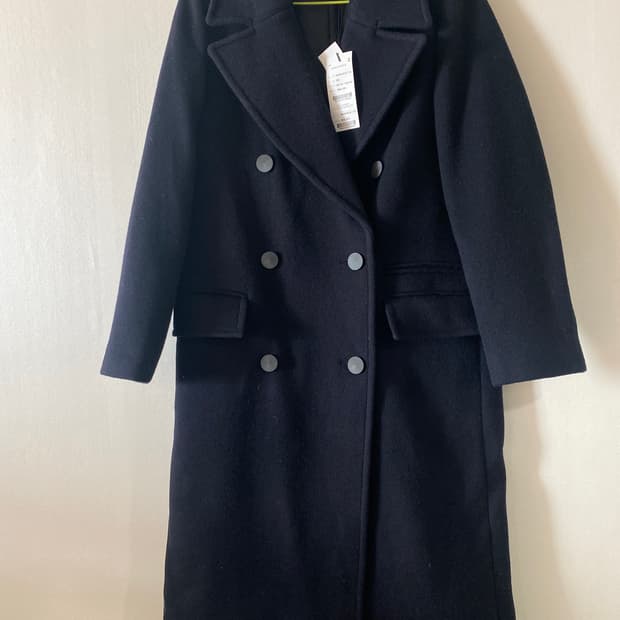 새상품)쉬즈미스 네이비 더블 롱코트 55