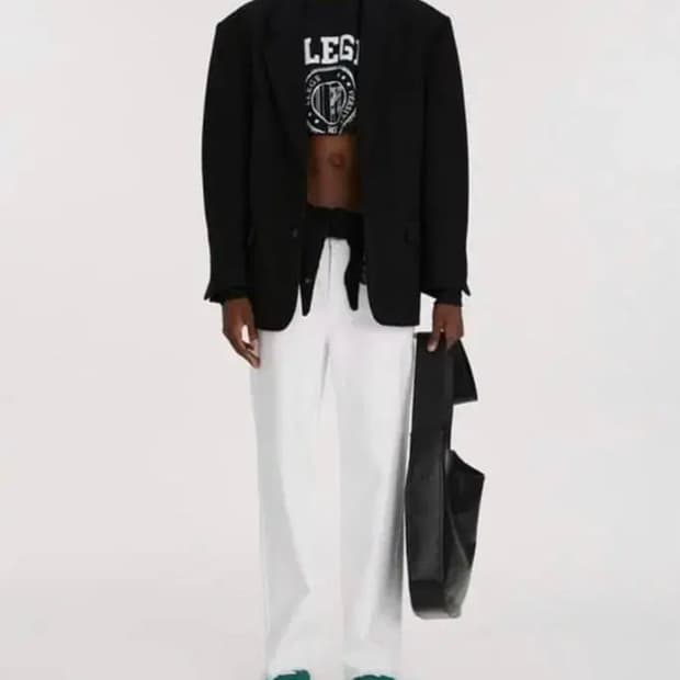 렉토 싱글 오버사이즈 울 자켓 M