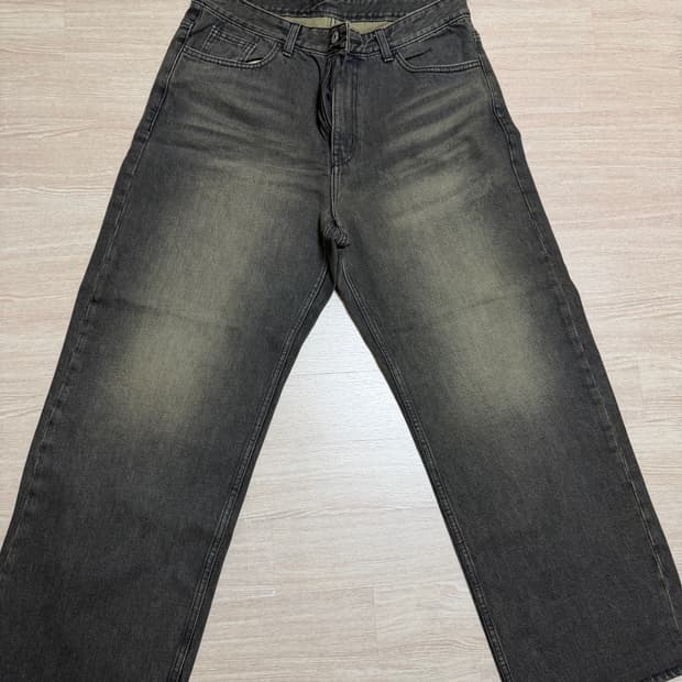 쿠어 루즈핏 틴트 진스 흑청 베이지 L 사이즈