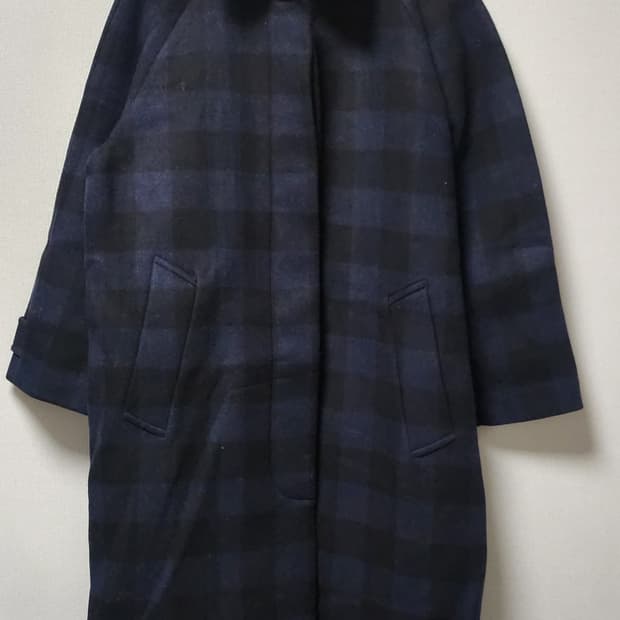 스튜디오 톰보이 오버핏 체크 롱 코트