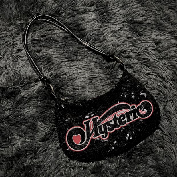 Hysteric Glamour 블랙 글리터 시퀸 미니숄더백