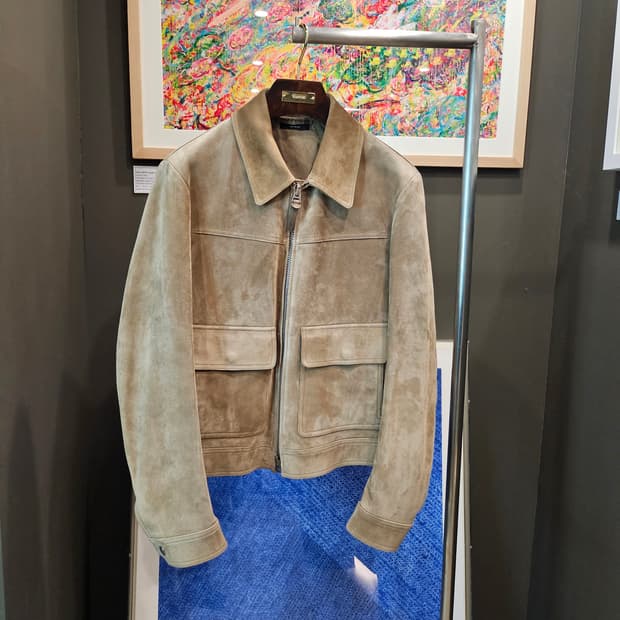 톰포드 캐시미어 스웨이드 투포켓 트러커 자켓