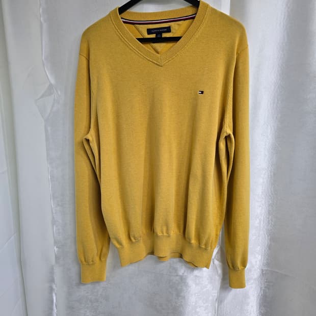 타미힐피거 옐로우 브이넥 니트 (1683)