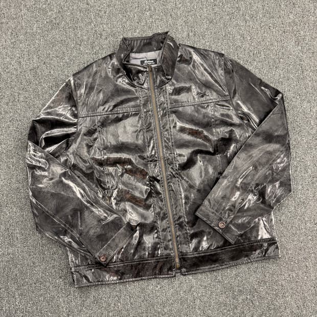 L)Selene 빈티지 패턴 인조가죽 집업 자켓