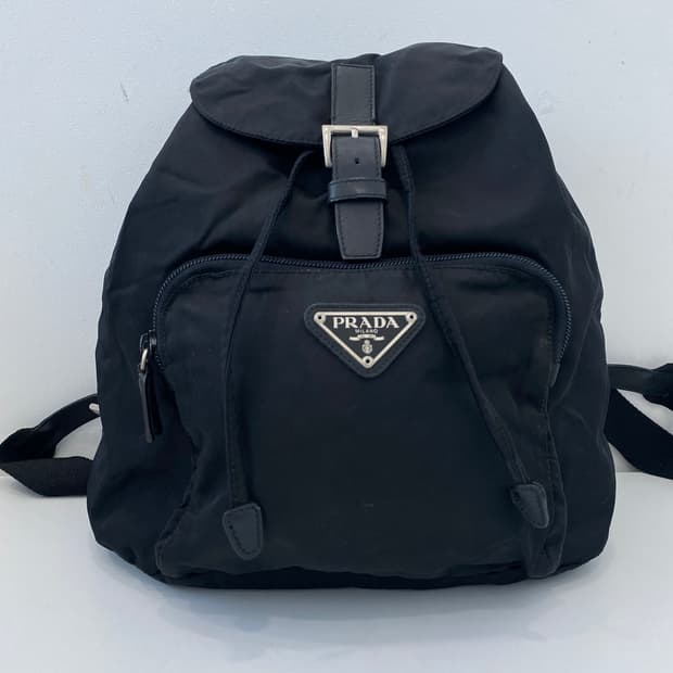 프라다 테수토 나일론 원포켓 블랙 백팩