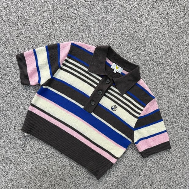 F 와릿이즌 반팔 니트 폴로 셔츠 0423J