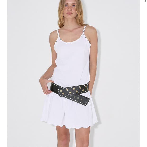 폴리수엠 STUDDED JERSEY DRESS 화이트