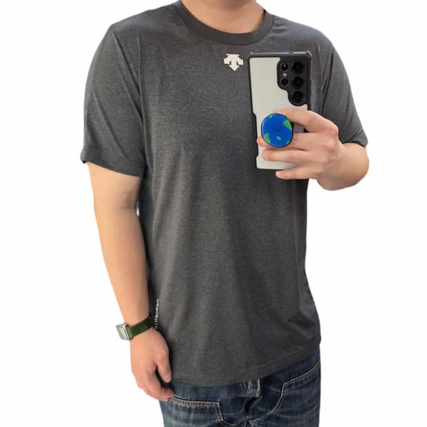 M 95-100 데상트 기능성 반팔티셔츠 다크그레이