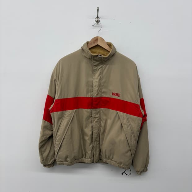 VANS 반스 올드스쿨 바람막이 점퍼 카키 레드 M