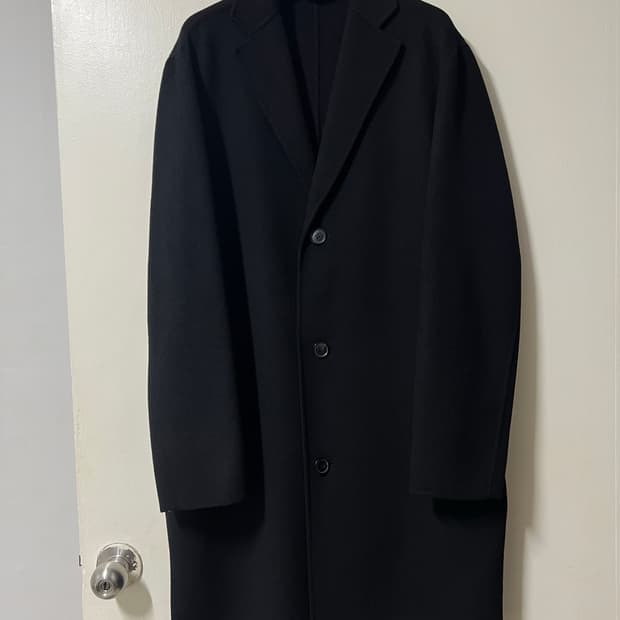 블랙 캐시미어 롱코트