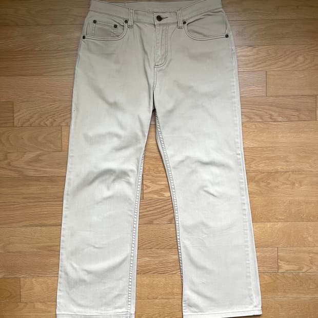 L.L.BEAN 세미 와이드핏 화이트 데님 팬츠