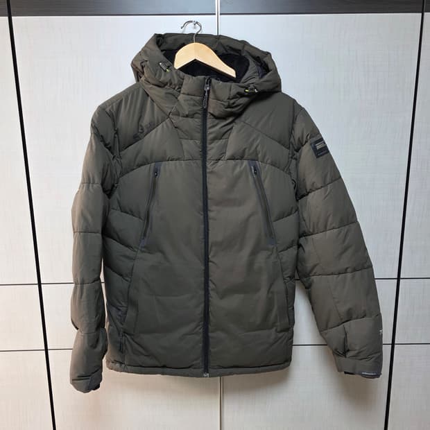 아이더 후드 경량 패딩 점퍼 카키색