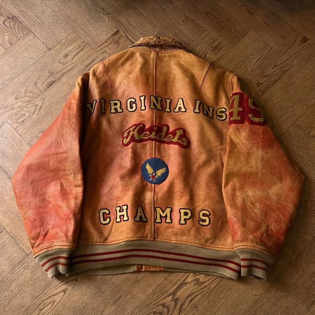 [M]90's 아비렉스 USA 리얼레더 바시티 자켓