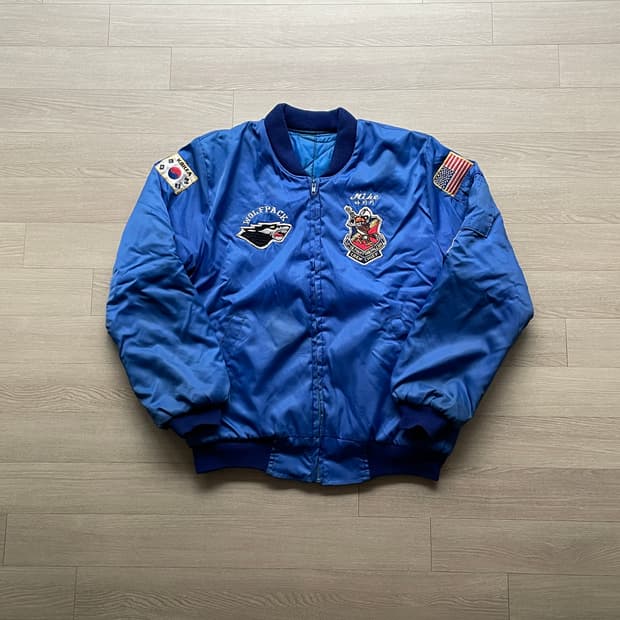 80s 미군 군산 wolfpack 수베니어 MA-1 자켓